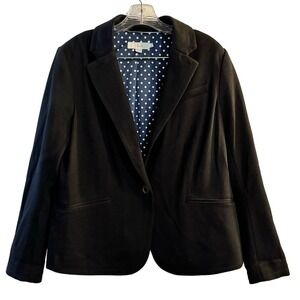 Boden Black Polka Dot Lined Ponte Women’s Blazer Size 12